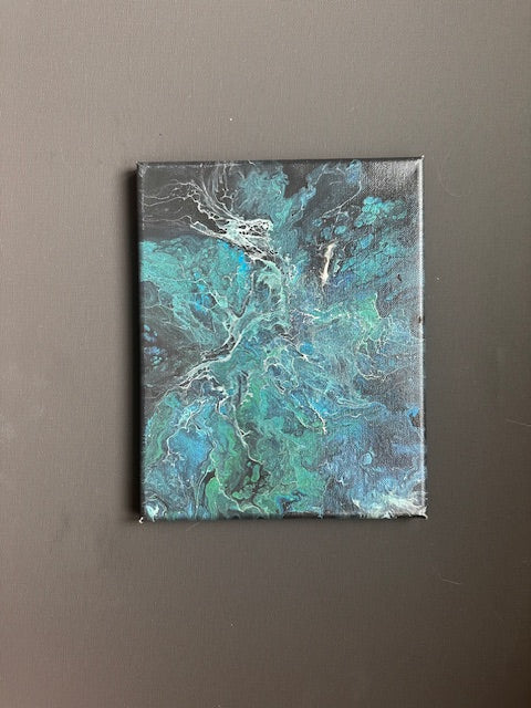 Blue Green Fluid Art